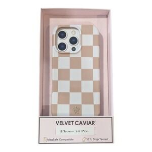 J2-O Velvet‎ Caviar Magsafe Case for Apple iPhone 16 Pro - Checker Nude